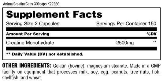 Animal Creatine Caps 300 Caps