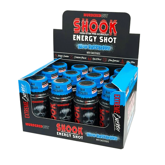 Murdered Out Shook Energy Shot 12x60ml Blue Raspberry
