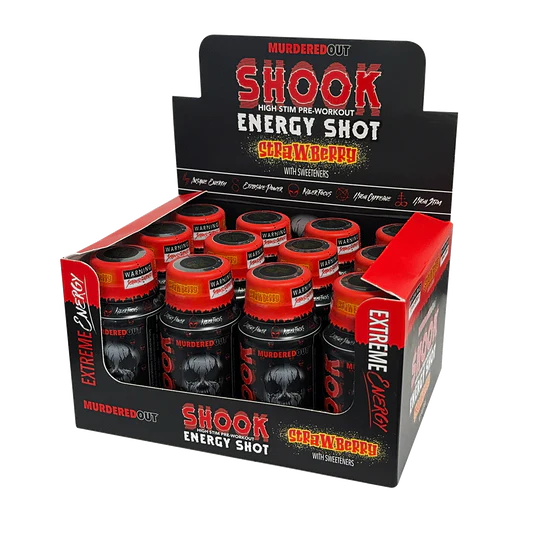 Murdered Out Shook Energy Shot 12x60ml Strawberry