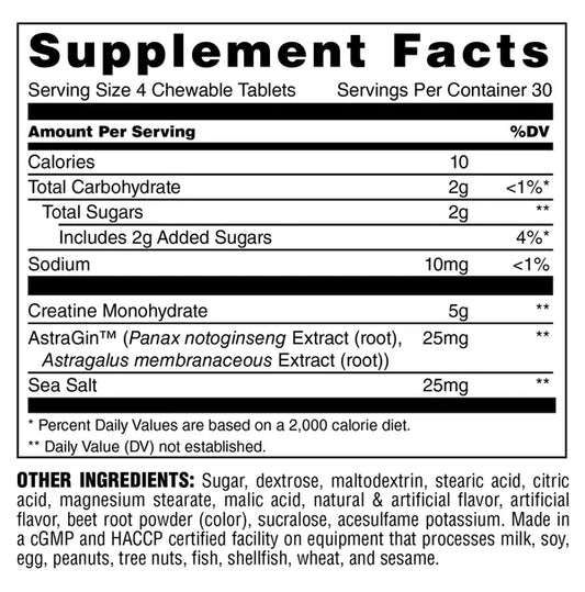 Animal Creatine Chews 120 Tabs Fruit Punch