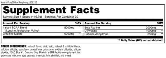 Animal Fury 502g Blue Raspberry