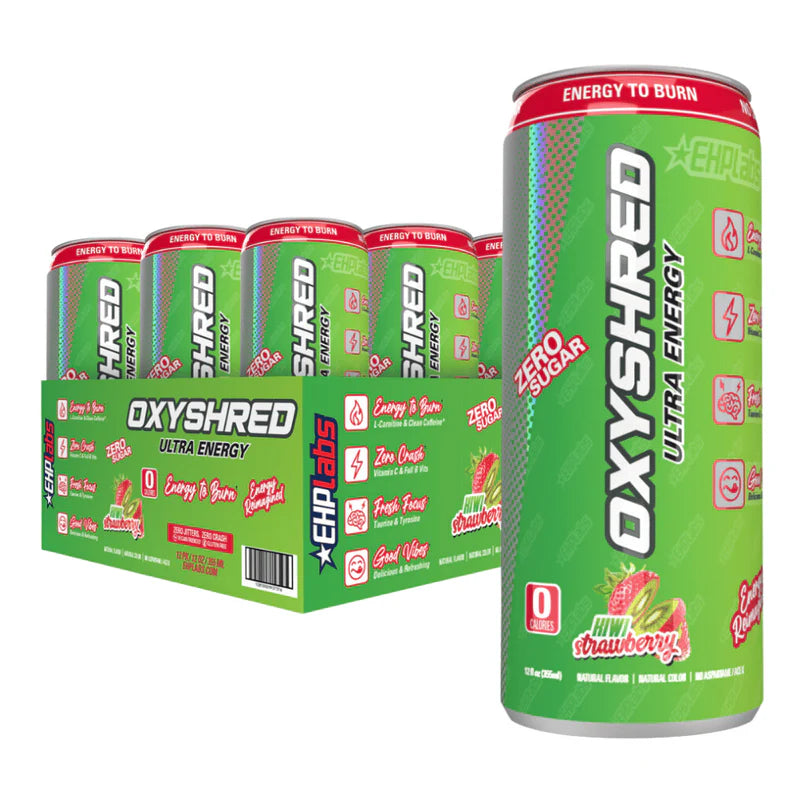 EHP Labs OxyShred Ultra Energy Drink RTD 12x355ml Kiwi Strawberry