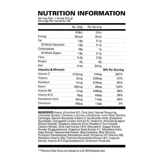 EHP Labs OxyShred Non-Stim 380g Kiss My Peach