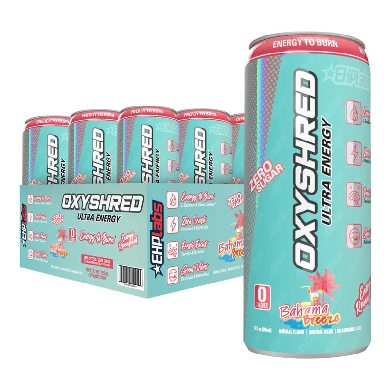 EHP Labs OxyShred Ultra Energy Drink RTD 12x355ml Bahama Breeze