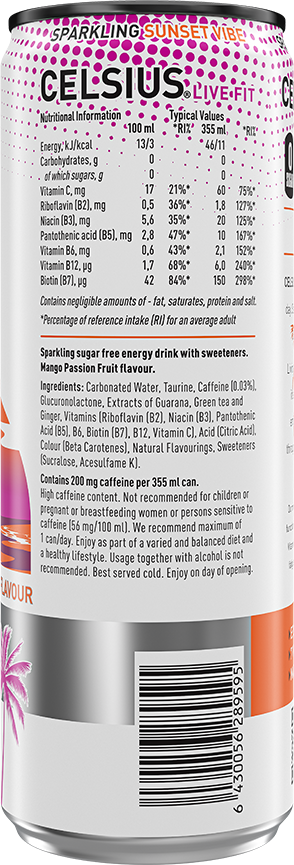 Celsius Energy Drink 12x355ml Sunset Vibe