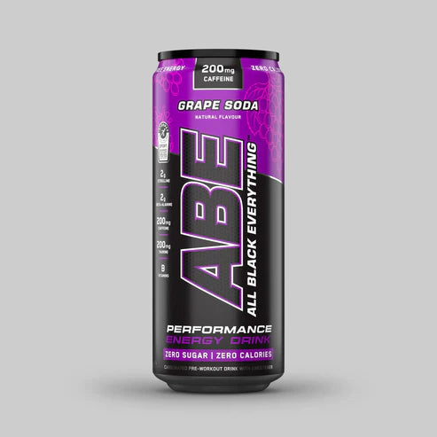 Applied Nutrition ABE (All Black Everything) Carbonated Can 12x330ml American Grape Soda