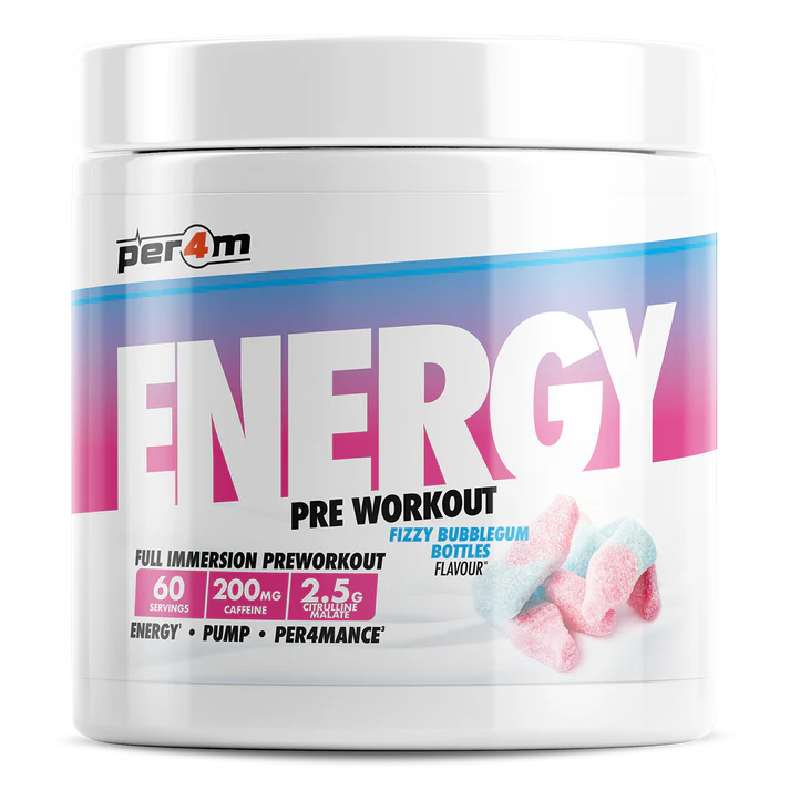 Per4m Energy Pre Workout 390g Fizzy Bubblegum Bottles