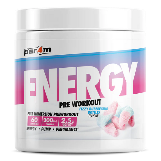 Per4m Energy Pre Workout 390g Fizzy Bubblegum Bottles