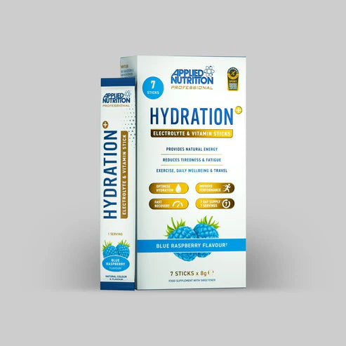 Applied Nutrition Hydration+ Electrolyte & Vitamin Powder Sticks 7x8g Blue Raspberry