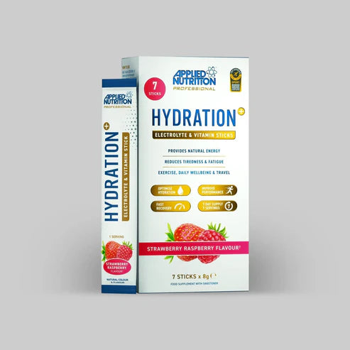 Applied Nutrition Hydration+ Electrolyte & Vitamin Powder Sticks 7x8g Strawberry Raspberry